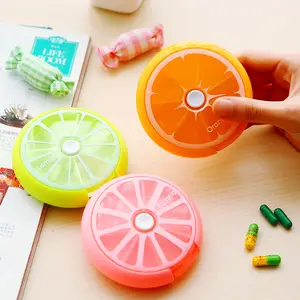 คุณภาพสูง 7 กรณีทรงกลมกล่องยารายสัปดาห์ Pill Organizer กล่องยากลม