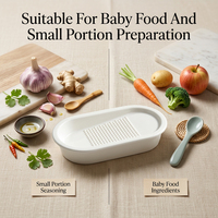 Keuken gadget keramische gember- en knoflookrasp met schuin oppervlak, handmatige kruidenmolen voor babyvoeding puree en keukengebruik