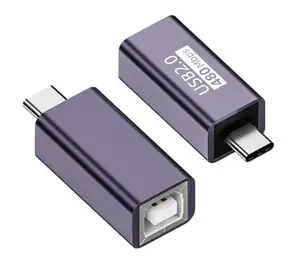 480mbps CABLETOLINK USB B MIDIメス-USB-Cアダプター接続プリンターに適しています