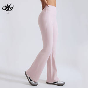 Taille haute Imitation <span class=keywords><strong>Cuir</strong></span> Flare Yoga Pantalon Anti-curling Edge Design Fitness Sport Leggings Minceur Doux Yoga Pantalon pour Femmes - Product Image 4