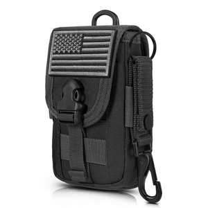 Sac banane tactique Molle EDC en nylon imperméable pour activités de plein air, randonnée et chasse, avec patch drapeau américain – Offre Spéciale - Product Image 1