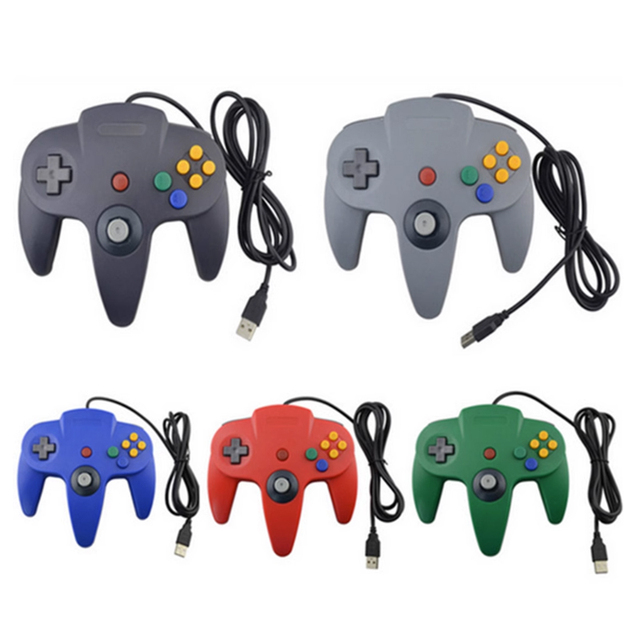 Wholesale Wireless USB N64 Gamepad Controller with Vibration Motor Six-axis Gyroscope & Handbreak for 64 and PC