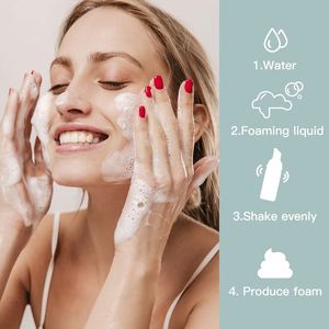 100ml 120ml 150ml <b>200ml</b> Face Cleanser Cosmetic Plastic Foam Pump <b>Bottles</b> Pump Sprayer Blue White Transparent PET Mousse <b>Bottle</b> - Product Image 2