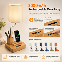 Lámpara de Mesa Flexible Recargable Inalámbrica de 8000mAh con Indicador de Batería, USB C, Táctil, Regulable, Luz de Escritorio Ajustable, Venta al Por Mayor