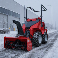 Tracteur compact avec souffleuse à neige avant, tracteur agricole diesel 4x4 avec accessoires de tondeuse et de chargeur pour l'aménagement paysager agricole