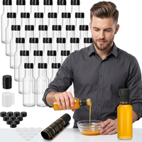 Flacon compte-gouttes en verre pour huiles essentielles avec bouchon à vis inviolable noir, marquage à chaud, 30ml/50ml/100ml