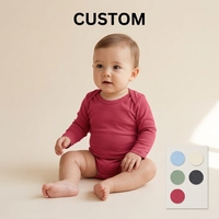 CPC CE Maßgefertigte Umweltfreundliche Gestrickte Weiche Reine Baumwolle Wortmuster Baby Bodys Langarm Einteiler Babykleidung Unisex