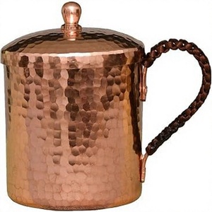 Taza Moscow Mule de Cobre con Tapa, Taza de Cobre Puro Martillado con Asa, Taza de Cerveza o Cóctel Hecha a Mano para el Hogar, Bar o Regalo - Product Image 1