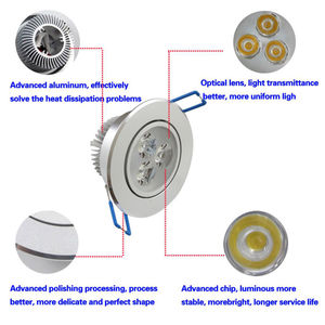 Lámpara LED de Techo Empotrada de 7W, 110V - 220V, Foco Redondo con Controlador, 3000-6500K, Recorte de 90mm - Product Image 4