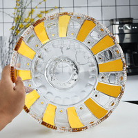 Goudkleurig ingelegd, gegraveerd, licht luxe kristallen glas, onregelmatig gevormd fruitschaal voor thuis, woonkamer, creatief design