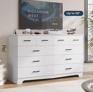 <span class=keywords><strong>Commode</strong></span> inachevée à 10 tiroirs avec station de charge intégrée <span class=keywords><strong>Commode</strong></span> <span class=keywords><strong>longue</strong></span> épaisse et robuste <span class=keywords><strong>Commode</strong></span> pratique - Product Image 2
