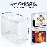 Boîte de protection anti-poussière ETB de 0,5 mm d'épaisseur, résistante aux rayures, en PET transparent, compatible PKMN, avec base autobloquante