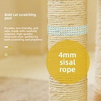 Arbre à chat en sisal minimaliste personnalisable de luxe à 4 niveaux avec poteaux à gratter, tissu en peluche moderne et écologique, condo et lit pour chat