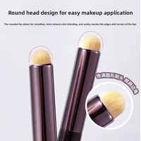 Pinceau correcteur multifonctionnel OEM personnalisé en gros, tête ronde, pour rouge à lèvres, en poils synthétiques végétaliens, outils de beauté, directement de l'usine