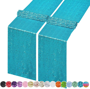 Precio al por mayor colorido camino de mesa fiesta suministro rectángulo boda mantel lentejuelas camino de mesa para fiesta evento Decoración - Product Image 3