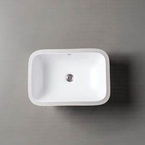 Lavabo de Cerámica para Encimera, de un Solo Orificio, <span class=keywords><strong>en</strong></span> Tamaños Grande y Pequeño, Ovalado y Cuadrado, para Balcón, Empotrado, para Hogar y Hotel - Product Image 3