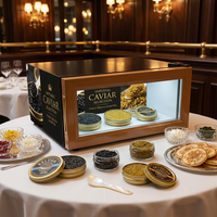 Mini-réfrigérateur de comptoir NE-18D-8 de luxe pour caviar, avec porte vitrée, 18L, petit congélateur avec serrure