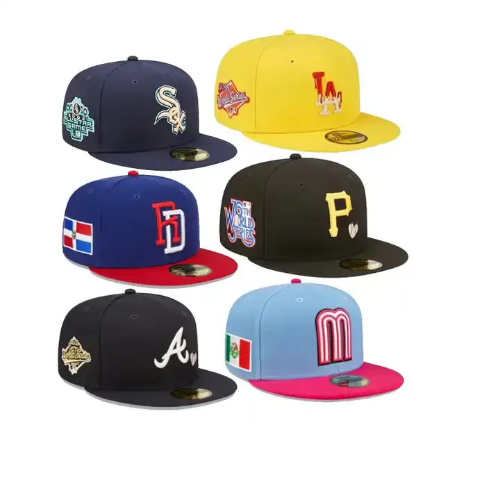 Gorras de 5 paneles ajustadas Snapback logotipo bordado personalizado gorra deportiva de béisbol de ala plana para equipo