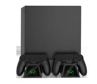 Station de charge verticale ABS pour manettes, support de rangement pour jeux PS4/Slim/Pro avec 3 ventilateurs de refroidissement et accessoires de charge