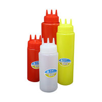 Botol Saus Plastik Food Grade untuk Memeras Saus Tomat dan Salad, untuk Pengorganisasian Dapur dan Penyimpanan Restoran