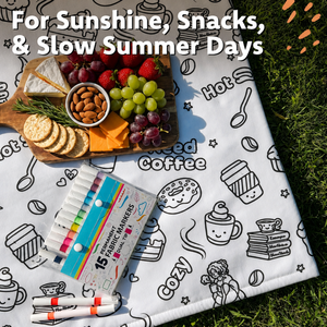 Manta para Colorear para Adultos con <span class=keywords><strong>15</strong></span> Marcadores de Tela, Tema Café, Manta de Sherpa, 40x60, Colorea Tu Propio Diseño, Lavable, Regalo - Product Image 5
