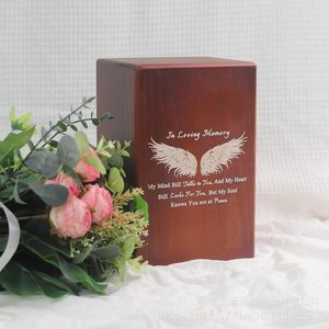 Wooden Pet <b>Urn</b> Rectangle Brown Durable Memorial For <b>Cats</b> And Dogs - Product Image 4