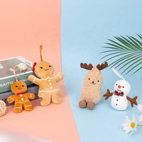 Grosir Gantungan Kunci Bulat Natal Lucu Boneka Hiasan Bola 4 Inci Lembut Kawaii Hadiah Anak OEM