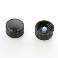 Capuchon en bakélite à vis en plastique pp, 1 pièce, embout en plastique Poly côtelé noir, capuchon en plastique pour bouteilles en verre