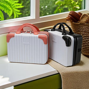 Estuche de Cosméticos Personalizado de 14 Pulgadas con Bolsillo con Cremallera, Asa Suave, Color Sólido Retro, Bolsa de Maquillaje para Almacenamiento en el Hogar y Equipaje de Mano - Product Image 1