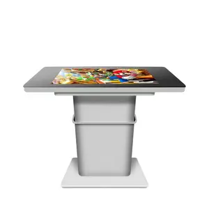 Electric Lifting 360 degree swivel waterproof PC all in one interactive LCD smart touch screen table