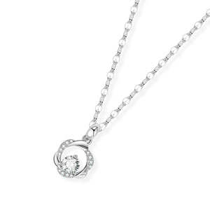Trendy Elegant Mobius Moissanite 925 Sterling <strong>Silver</strong> <strong>Necklace</strong> Women's Circle <strong>Unique</strong> Luxury Designer Choker <strong>Necklace</strong> - Product Image 2
