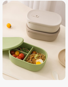 Boîte à lunch bento portable en silicone de qualité alimentaire pour enfants, avec séparateurs, idéale pour l'école et les sorties - Vente chaude - Product Image 3