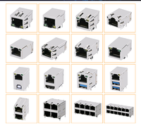 GLGNET - Conector Ethernet RJ45 de 8 Pines 100 Base-T de la Mejor Marca, Conexión Tab Down 1x1 Puerto LAN con LED Verde/Amarillo