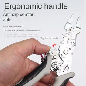 คีมปอกสายไฟอุตสาหกรรมอเนกประสงค์คีมตัดข้อศอกตัวแยกสายไฟแบบพันสายไฟอุปกรณ์ไฟฟ้า - Product Image 5