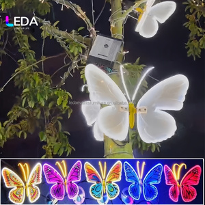 LEDA Farfalle 3D LED in Acrilico da 40cm <span class=keywords><strong>per</strong></span> Esterni, Decorazioni <span class=keywords><strong>per</strong></span> Feste, Ali Dinamiche, Illuminazione Paesaggistica - Product Image 2
