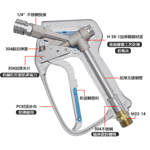 ปืนฉีดน้ำแรงดันสูง Sulai Machinery รุ่น FR-009 350 บาร์ 5075 ปอนด์ต่อตารางนิ้ว หัวฉีดแบบใสสำหรับล้างรถ - Product Image 2