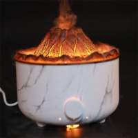 Diffuseur d'huiles essentielles portable de luxe, populaire, en forme de volcan de méduses, simulation de flamme de volcan, humidificateur d'air