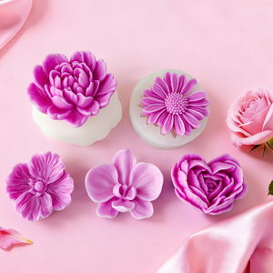 قوالب سيليكون ثلاثية الأبعاد على شكل زهور وورود صديقة للبيئة وآمنة للغسل في غسالة الأطباق لصنع الشموع والصابون وتزيين الكعك والحلويات يدويًا - Product Image 5