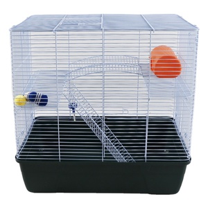 Gabbia per cani all'ingrosso di alta qualità doppio strato grande spazio pieghevole filo gabbia furetto facile da pulire robusta gabbia criceto resistente morso - Product Image 1