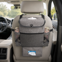 Organisateur de siège de voiture multi-poches, sac de rangement de voyage, protection de siège pour les voyages en voiture, avec des poches de grande capacité pour les voitures familiales