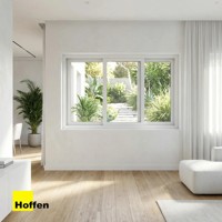 Fenêtre coulissante double Hoffen Pro en alliage d'aluminium et PVC, 180x110, blanche, avec moustiquaire, étanche et isolante thermiquement, pour extérieur