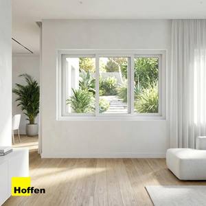หน้าต่างบานเลื่อน Hoffen Pro uPVC ขนาด 180x110 สีขาว พร้อมมุ้งลวด กระจกกันน้ำ ป้องกันความร้อน จากประเทศไทย - Product Image 1