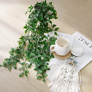 <span class=keywords><strong>Plantes</strong></span> artificielles suspendues en plastique vert LUYI, écologiques, <span class=keywords><strong>pour</strong></span> décoration murale intérieure, Thanksgiving, mariage - Product Image 5