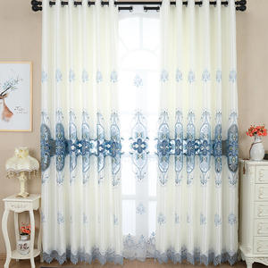 <span class=keywords><strong>Pas</strong></span> <span class=keywords><strong>cher</strong></span> en gros luxe broderie floral rideau de fenêtre pure ensemble salon chambre - Product Image 3