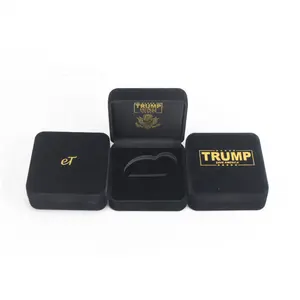High Quality Custom Packing Leather Display Case Coin Medal Lapel Pin Packaging Gift Presentation Velvet Box