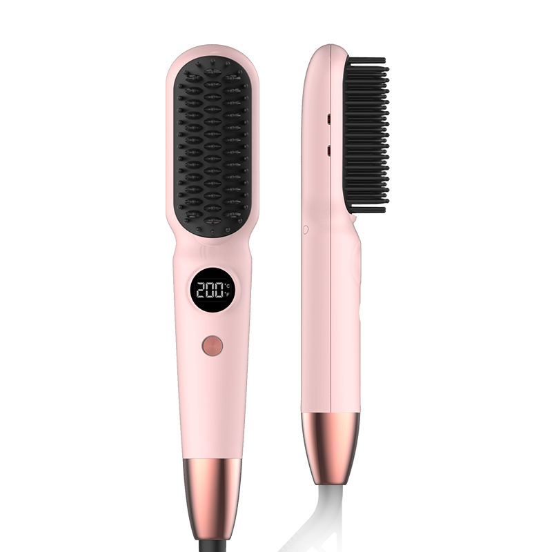 Peine alisador de cerámica antiescaldado de oro rosa, cepillo
