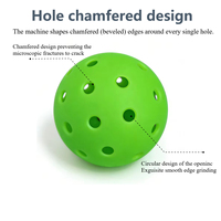 Pelota de Pickleball Profesional de 48 Hoyos, Plástico Resistente, Construcción de 2 Piezas, para Entrenamiento y Competición