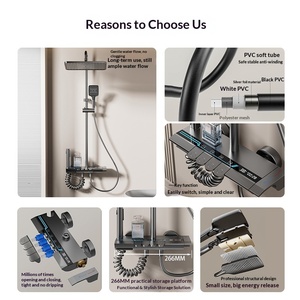 Juego de ducha moderno para baño, color gris plomo, con potente boquilla de refuerzo para el hogar - Product Image 2