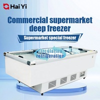 Réfrigérateur de crème glacée de vitrine horizontale de porte ouverte supérieure congélateur d'îlot de cuisine de refroidissement direct pour le restaurant de supermarché