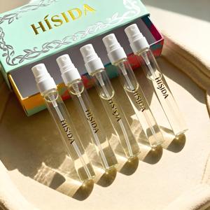 ขวดน้ำหอมแบบเติมได้ขนาดเล็ก 2 มล. 3 มล. พร้อมกล่องของขวัญลายทางสีชมพู ชุดน้ำหอมพกพาสำหรับเดินทาง ขายส่ง - Product Image 2